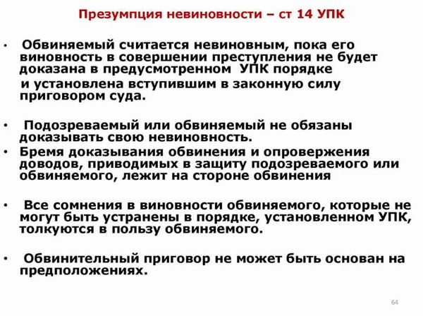 Презумпция невиновности в уголовном процессе