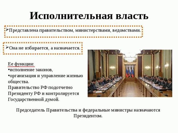 Полномочия органов исполнительной власти