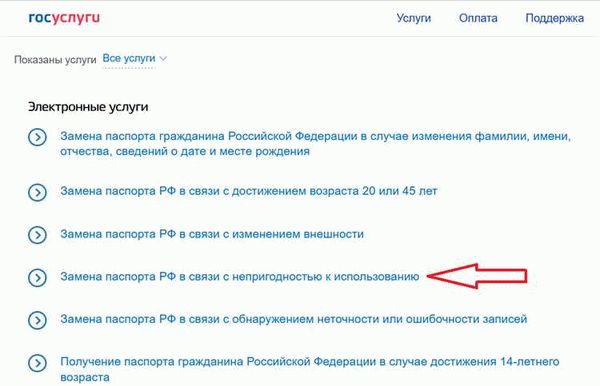 Заполнение формы заявления на изменение паспортных данных