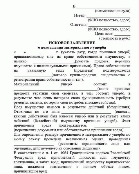 Подготовка искового заявления: основные требования