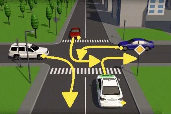 Тонкости кругового движения на перекрестке