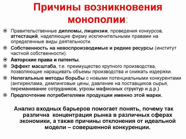 Понятие монополии и ее основные характеристики