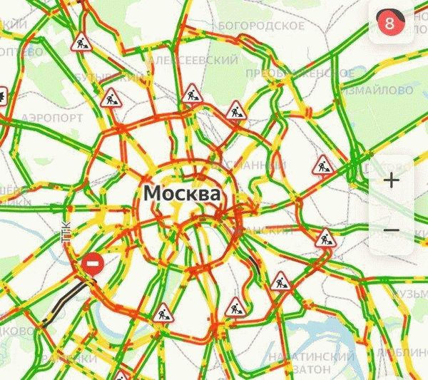 Как определить пробки в Москве онлайн на карте