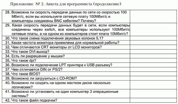 ТОП вопросов на собеседовании