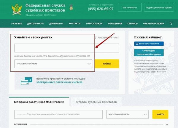 Узнать свою задолженность онлайн по официальной базе службы судебных приставов
