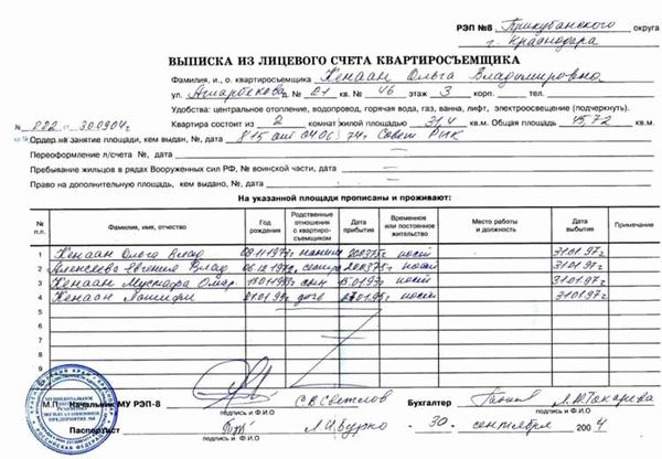 Что такое выписка из финансового лицевого счета